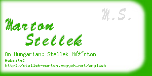 marton stellek business card